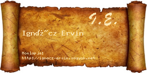 Ignácz Ervin névjegykártya