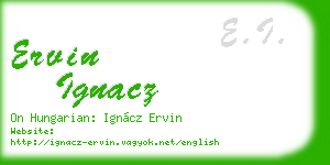 ervin ignacz business card